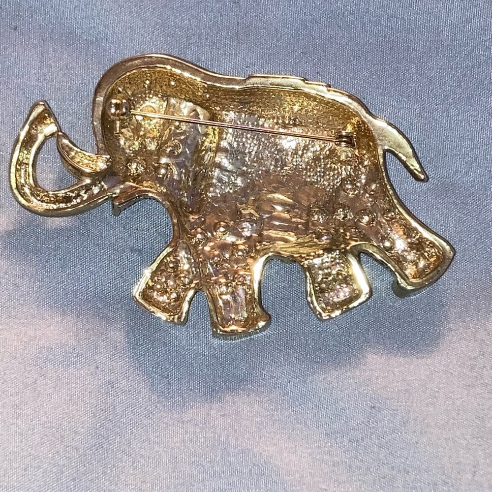 Vintage Gold and Silver Tone Elephant Brooch - Picture 3 of 3
